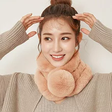 Seoul Show首爾秀 100%獺兔毛三管加厚圍脖真毛皮草圍巾 珊瑚粉