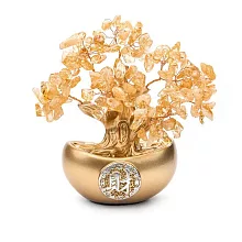 【吉祥水晶】黃水晶小元寶發財樹 210g 招財進寶