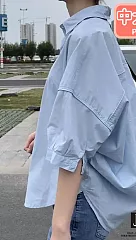 【Jilli~ko】韓版設計感開衩泡泡袖襯衫