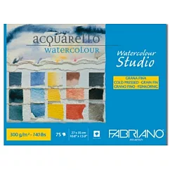 【Fabriano】Maxi Blocco Watercolour studio水彩本，CP冷壓，300G，27X35，75張 冷壓