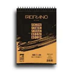 【Fabriano】Shizzi黃素描本，90G，A4，120張，線圈可撕，21x29.7