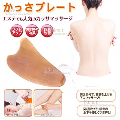 薄型牛角刮痧板 省力按摩 放鬆舒緩─贈專用格紋款布套 kiret