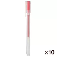 [MUJI無印良品]自由換芯附蓋膠墨筆/紅0.38mm/10入