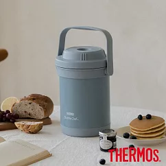 【THERMOS 膳魔師】不銹鋼真空保溫燜燒提鍋 1800ml _極光森林系列_冰川藍(TCRA─1801─NEBL)