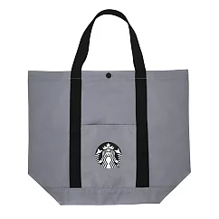 [星巴克]品牌摺疊收納提袋─銀灰色