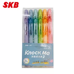 SKB Knock Me 按動螢光筆 6色組 IK─2501A
