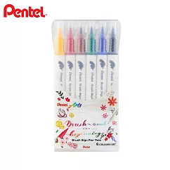 PENTEL 雙頭柔繪筆 6色組 (SESW30C-6)