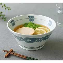 【日本Aito製作所】美濃燒|Blossom藍花 陶瓷餐碗1100ml ‧ 灰