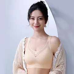 【KISSDIAMOND】愛心網紗透氣舒適高包覆無鋼圈內衣(KDW─809) XL 膚色