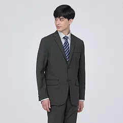 【MUJI 無印良品】男聚酯纖維輕鬆保養彈性西裝外套 L 深灰