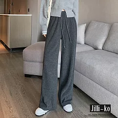 【Jilli~ko】日系糯米褲女垂墜休閒百搭直筒闊腿運動褲 J11170 FREE 深灰
