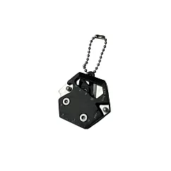 【上手家居】鑰匙圈吊飾硬幣刀(瑞士刀/工具刀/小刀/螺絲刀/螺絲起子/吊飾/野外求生/拆信刀) 升級六角黑色