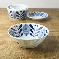 【日本Yamani】美濃燒|Luonto北歐花羽 陶瓷 餐碗15cm