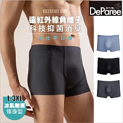 蒂巴蕾 遠紅外線負離子科技抑菌消臭冰仕男性平口褲(L~3XL) L 鐵灰色