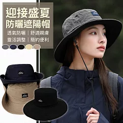 【EZlife】薄款防水速乾大帽簷漁夫帽(男女適用) 灰色