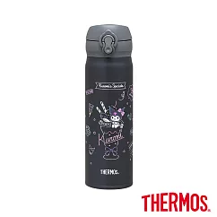 【THERMOS膳魔師】酷洛米不鏽鋼超輕量彈蓋真空保溫瓶500ml(JNL─504KU─DGY) 芝麻灰