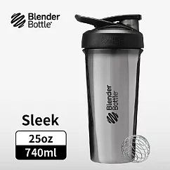 Blender Bottle|《Strada Sleek系列》按壓式不鏽鋼水壺 原裝進口搖搖杯 740ml/25oz 鈦灰銀