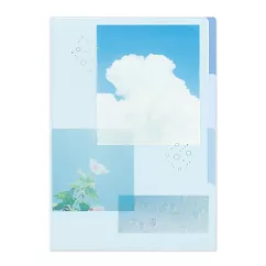 【RYU─RYU】空時間「一瞬」系列 三層L型資料夾A4 ‧ 天空藍