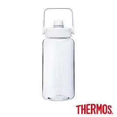 【THERMOS膳魔師】附吸管組輕水瓶2000ml (TP436TCL) 白色