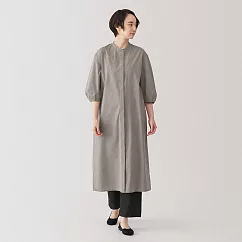 【MUJI 無印良品】女速乾平織布七分袖洋裝 S 摩卡棕