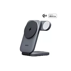 AUKEY LC─MC312 MagFusion Z Qi2 三合一磁吸折疊式旅行無線充電器 灰色