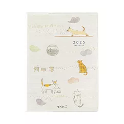 MIDORI POCKET DIARY 2025手帳(月雙週)A6─ 小貓