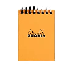 【Rhodia|Classic】N°11 上掀式圈裝筆記本_A7_5x5方格_80g_80張_ 橘皮