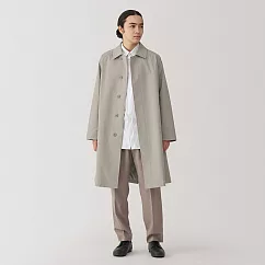 【MUJI 無印良品】男撥水加工折領大衣 L 米黃