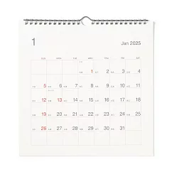 【MUJI 無印良品】蔗渣紙週日開始的月曆.大/2025年1月~12月/壁掛型大.壁掛型.約270x270mm