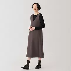 【MUJI 無印良品】女二重織裏毛背心裙 S 深棕