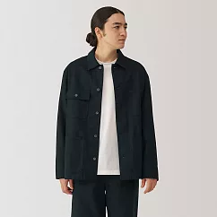 【MUJI 無印良品】男吉貝木棉混帆布外套 XL 黑色