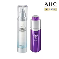 AHC 早C晚A保養組(超能玻尿酸保濕肌亮機能水 100ml+PRO+ A醛賦活緊緻精華 30ml)