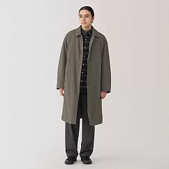 【MUJI 無印良品】男可水洗鋪棉折領大衣 L 深摩卡棕