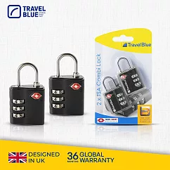 【Travel Blue 藍旅】TSA美國海關密碼鎖 (兩入組)-3色任選 TB038 黑色