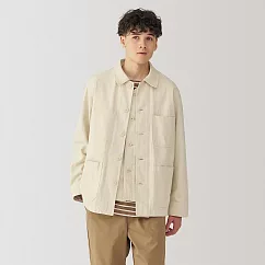 【MUJI 無印良品】男吉貝木棉混人字紋工作外套 M 原色