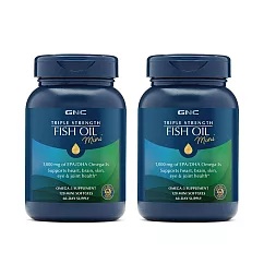 【GNC健安喜】三倍魚油迷你軟膠囊120粒x2入組(EPA/DHA/Omega 3/新陳代謝/調節生理機能)