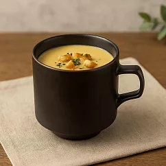 【日本Minoru】Solo窯變 陶瓷馬克杯340ml ‧ 鉗黑