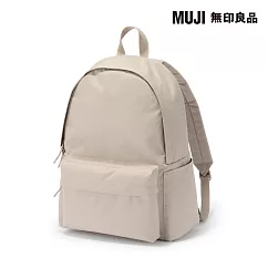 【MUJI 無印良品】可減輕肩膀負擔撥水加工後背包 淺米