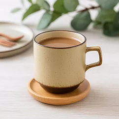 【日本Minoru】Bambi 窯燒陶瓷馬克杯340ml ‧ 煙杏色