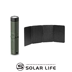 ADAMOUTDOOR 二代萬用伸縮野營燈+30W折疊太陽能充電板.戶外露營燈 伸縮燈 USB充電燈 多功能照明燈 工作燈磁吸燈 綠+30W折疊太陽能充電板