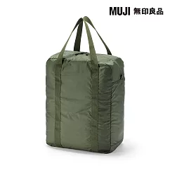 【MUJI 無印良品】可折疊撥水加工縱型波士頓包 卡其
