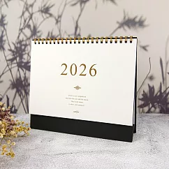 【conifer綠的事務】2026年25K簡約典雅橫式桌曆 雅黑金