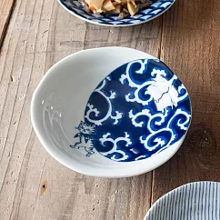 【日本Yamani】美濃燒|貓咪文樣 陶瓷淺盤16.5cm ‧ 唐草