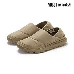 【MUJI 無印良品】撥水加工腳跟可踩鋪棉便鞋 24cm 駝色