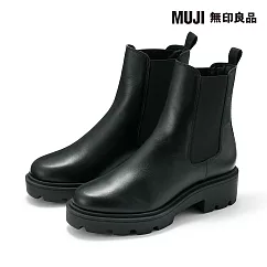 【MUJI 無印良品】皮革切爾西靴 M 黑色