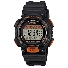 CASIO 窈窕輕盈時尚運動腕錶─橘x黑