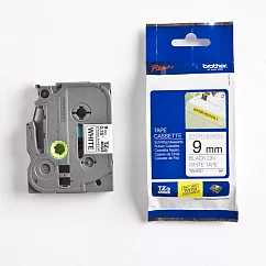 brother 原廠 TZ TZe-S221 護貝標籤帶超黏性 (9mm 白底黑字)