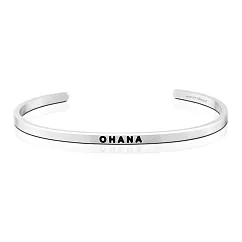 MANTRABAND 美國悄悄話手環 OHANA 一輩子的家人與支持 夏威夷文版 銀色
