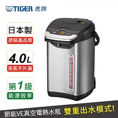 【TIGER虎牌】日本製無蒸氣雙模式出水VE節能4.0L真空熱水瓶(PIG─A40R─KX) 黑色
