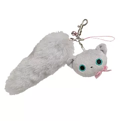 San-X 小襪貓貓掌系列貓尾巴絨毛吊飾-小灰貓